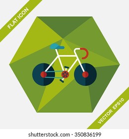 bicycle flat icon with long shadow,eps10