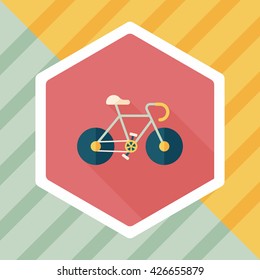 bicycle flat icon with long shadow,eps10