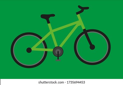 Bicycle flat icon.Bike icon vector illustration Isolated on green background.