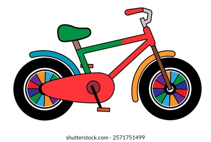 Bicycle flat illustration. Bicycle icon color vector. Cycling concept. Sign for bike path isolated on white background. Trendy flat style for graphic design, logo, website, social media