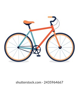 Ilustración plana del vector de la bicicleta sobre fondo blanco.