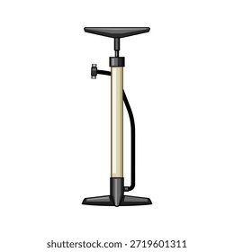 Bicycle floor pump featuring a handle, cylinder, and hose connection, providing essential aeration for inflating bicycle tires and maintaining optimal pressure