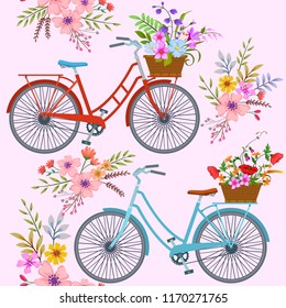 Bicycle with flowers pattern.