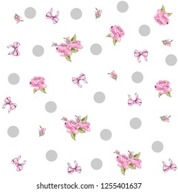 Bicycle Flowers Ribbon Pattern
