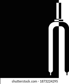 Bicycle fork in black, white background minimalism
