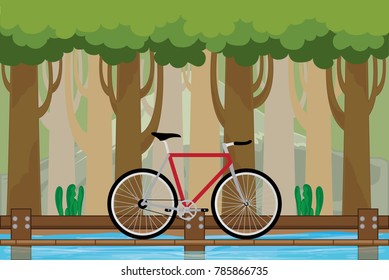 Bicycle in the forrest in holiday