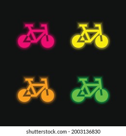 vierfarbiges Bicycle-Neon-Vektorsymbol