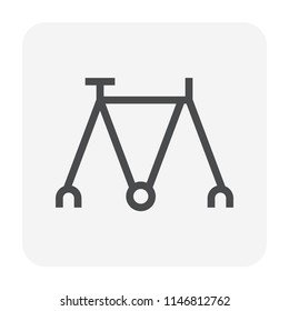 Bicycle frame icon, 48x48 perfect pixel and editable stroke.