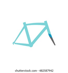Bicycle frame icon in flat color style. Sport transportation leisure size fitting