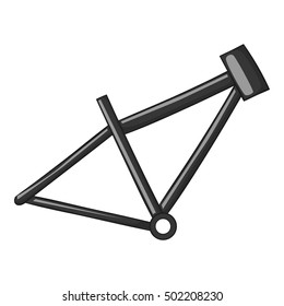 Bicycle frame icon. Gray monochrome illustration of bicycle frame vector icon for web
