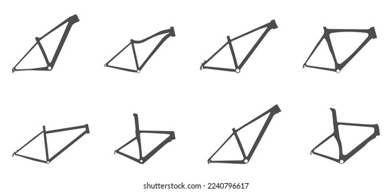 Bicycle frames on white background, vector illustration