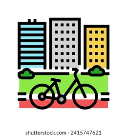 bicycle friendly infrastructure green color icon vector. bicycle friendly infrastructure green sign. isolated symbol illustration