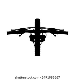 bicycle front silhouette top view vector