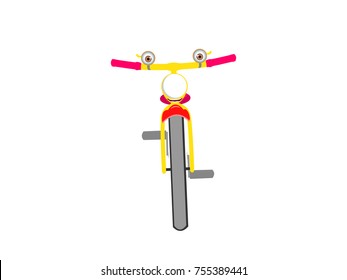 Bicycle Front View - Cartoon Vector Image