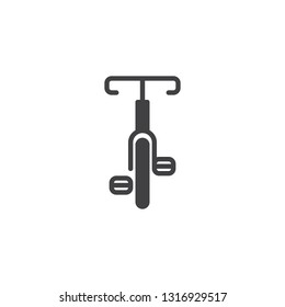 Bicycle front view vector icon. filled flat sign for mobile concept and web design. Sports bike simple glyph icon. Symbol, logo illustration. Pixel perfect vector graphics