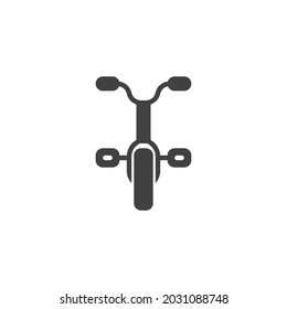 Bicycle front view vector icon. filled flat sign for mobile concept and web design. Electric bicycle glyph icon. Symbol, logo illustration. Vector graphics
