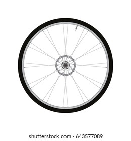 Bicycle Front Wheel with Disc Brake vector
