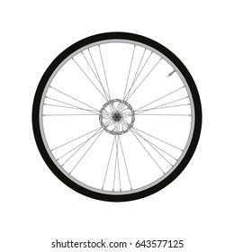 Bicycle Front Wheel with Disc Brake vector
