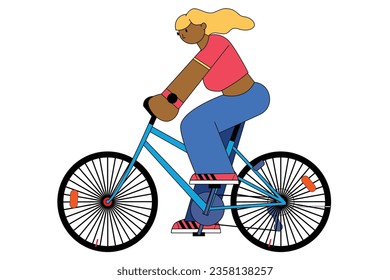 bicycle fun flat character illustration