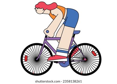 bicycle fun flat character illustration