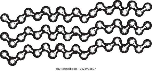 Bicycle Gear Chain in pattern style illustration