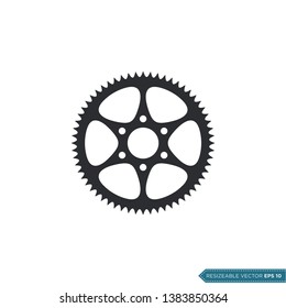 Bicycle Gear Icon Vector Template, Flat Design Engineering Cogwheel