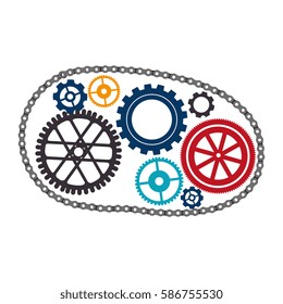 bicycle gears emblem icon
