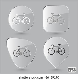 Bicycle. Glass buttons. Vector illustration.