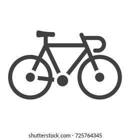 Bicycle glyph icon, transport and vehicle, bike sign vector graphics, a solid pattern on a white background, eps 10.