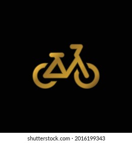 Bicycle gold plated metalic icon or logo vector