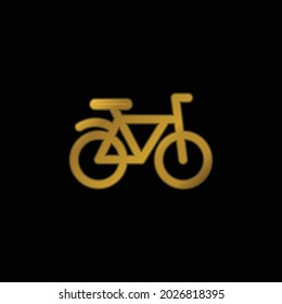 Bicycle gold plated metalic icon or logo vector