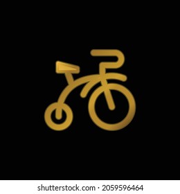 Bicycle gold plated metalic icon or logo vector