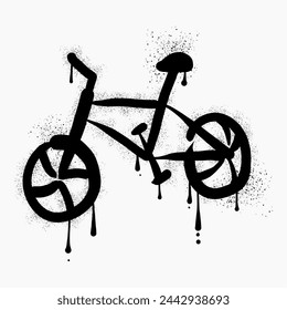 Bicycle graffiti drawn with black spray paint