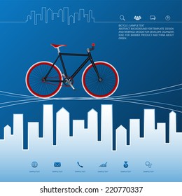 Bicycle and graphic of the city. Vector natural idea concept background for info graphics template.