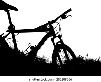 Bicycle in the grass resting