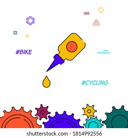 Icono vectorial de línea rellena de grasa para bicicletas, ilustración simple, borde inferior relacionado.