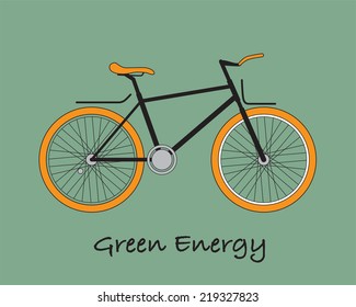 bicycle in green background