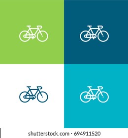 Bicycle green and blue material color minimal icon or logo design