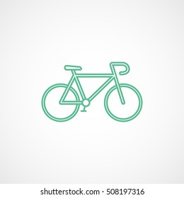 Bicycle Green Flat Icon On White Background