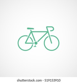 Bicycle Green Flat Icon On White Background