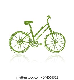 Bicycle Green Sketch For Your Design