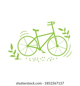 Bicycle green transport simple illustration