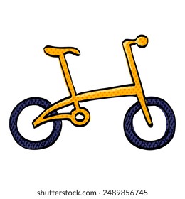 Bicycle halftone icon hand drawn color vector illustration