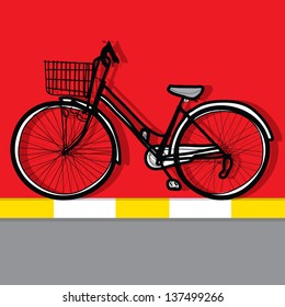 bicycle - Hand drawn and color background