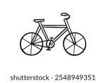 Bicycle hand drawn icon. Bicycle doodle sign isolated on white background. Vector illustration