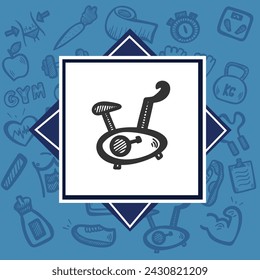  Bicycle hand drawn outline doodle icon. Sport, style, fashion, fitness, gym concept. Vector sketch illustration for print, web, mobile and infographics on white background.