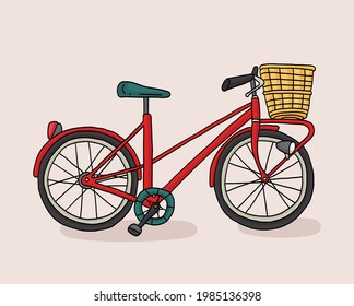 Bicycle hand drawn vector illustration