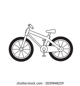 Dibujo a mano en bicicleta, ilustración vectorial aislada en fondo blanco.