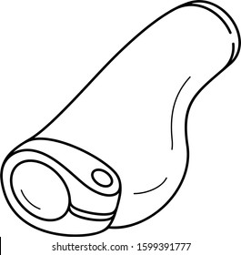 Bicycle handlebar grips. Vector outline icon.
