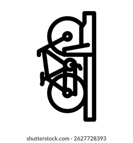 bicycle hanging wall line icon vector. bicycle hanging wall sign. isolated contour symbol black illustration